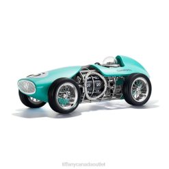 Tiffany Race Car Clock Unisex 0J0F2650 Home Decor in Aluminum with Tiffany Blue Paint and Diamonds