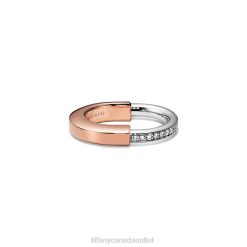 Tiffany Ring Unisex 0J0F1462 Jewelry in Rose and White Gold with Diamonds