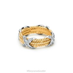 Tiffany Rope Three-row X Ring Unisex 0J0F1607 Jewelry
