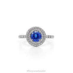 Tiffany Sapphire and Diamond Ring Unisex 0J0F1888 Jewelry