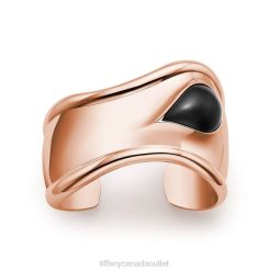 Tiffany Small Bone Cuff Unisex 0J0F1239 Jewelry in Rose Gold with Black Jade