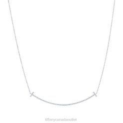 Tiffany Smile Pendant Unisex 0J0F569 Jewelry in White Gold with Diamonds, Large