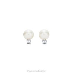 Tiffany Stud Earrings Unisex 0J0F722 Jewelry in White Gold with Diamonds, 7-7.5 mm