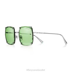 Tiffany Sunglasses Unisex 0J0F2529 Accessories in Silver-colored Metal with Light Green Lenses