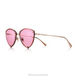 Tiffany Sunglasses Unisex 0J0F2530 Accessories in Rose Gold-colored Metal with Pink Lenses