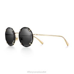Tiffany Sunglasses Unisex 0J0F2532 Accessories in Gold-colored Metal with Dark Gray Lenses