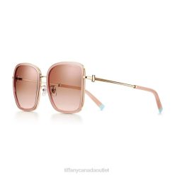 Tiffany Sunglasses Unisex 0J0F2538 Accessories in Opal Nude on Pale Gold-colored Metal with Pink Lenses