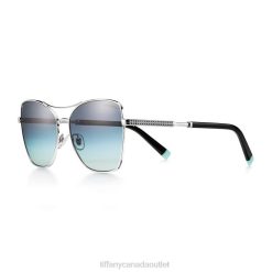 Tiffany Sunglasses Unisex 0J0F2542 Accessories in Silver-colored Metal with Gradient Tiffany Blue Lenses