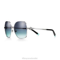 Tiffany Sunglasses Unisex 0J0F2544 Accessories in Silver-colored Metal with Gradient Tiffany Blue Lenses