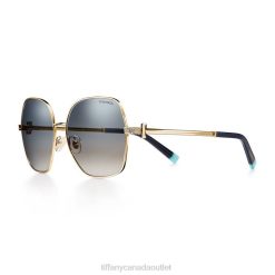 Tiffany Sunglasses Unisex 0J0F2545 Accessories in Gold-colored Metal with Gradient Blue Mirrored Lenses