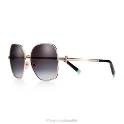 Tiffany Sunglasses Unisex 0J0F2547 Accessories in Pale Gold-colored Metal with Gradient Gray Lenses