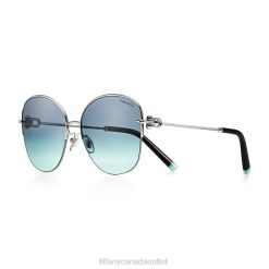 Tiffany Sunglasses Unisex 0J0F2565 Accessories in Silver-colored Metal with Blue Lenses