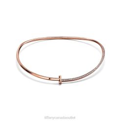 Tiffany T1 Half Diamond Necklace Unisex 0J0F127 Jewelry in Rose Gold