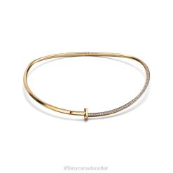 Tiffany T1 Half Diamond Necklace Unisex 0J0F128 Jewelry in Yellow Gold