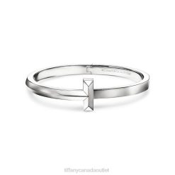 Tiffany T1 Hinged Bangle Unisex 0J0F995 Jewelry in White Gold, Wide