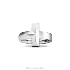 Tiffany T1 Ring Unisex 0J0F1666 Jewelry in White Gold, 4.5 mm Wide