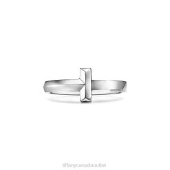 Tiffany T1 Ring Unisex 0J0F1667 Jewelry in White Gold, 2.5 mm Wide