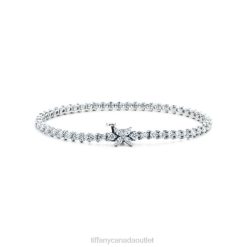 Tiffany Tennis Bracelet Unisex 0J0F1001 Jewelry in Platinum with Diamonds