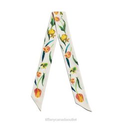 Tiffany Tulip Ribbon Scarf Unisex 0J0F2479 Accessories in White Silk