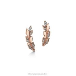 Tiffany Vine Climber Earrings Unisex 0J0F770 Jewelry in Rose Gold with Diamonds