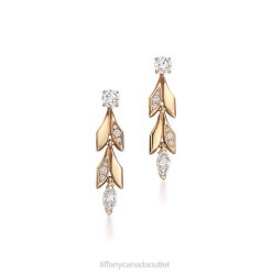 Tiffany Vine Convertible Drop Earrings Unisex 0J0F771 Jewelry in Yellow Gold with Diamonds