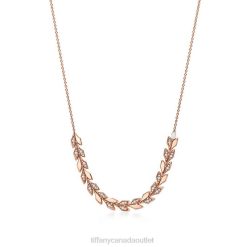 Tiffany Vine East West Pendant Unisex 0J0F309 Jewelry in Rose Gold with Diamonds