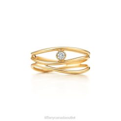 Tiffany Wave Three-row Diamond Ring Unisex 0J0F1504 Jewelry