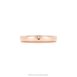 Tiffany Wedding Band Ring Unisex 0J0F1863 Jewelry in Rose Gold, 3 mm Wide