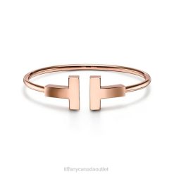 Tiffany Wide Wire Bracelet Unisex 0J0F1208 Jewelry in 18k Rose Gold