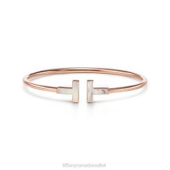Tiffany Wire Bracelet Unisex 0J0F1359 Jewelry in Rose Gold with Mother-of-pearl