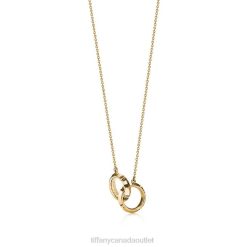 Tiffany X Closed Interlocking Pendant Unisex 0J0F54 Jewelry in Yellow Gold