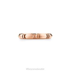 Tiffany X Closed Narrow Ring Unisex 0J0F1613 Jewelry in Rose Gold, 3 mm Wide