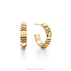 Tiffany X Hoop Earrings Unisex 0J0F763 Jewelry in Yellow Gold, Small