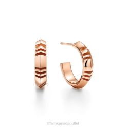 Tiffany X Hoop Earrings Unisex 0J0F827 Jewelry in Rose Gold, Small