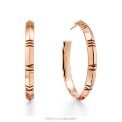 Tiffany X Hoop Earrings Unisex 0J0F857 Jewelry in Rose Gold, Large