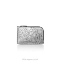 Tiffany Zip Card Case Unisex 0J0F2399 Accessories in Silver-colored Leather