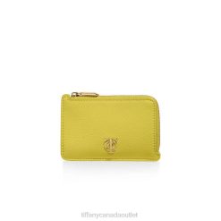 Tiffany Zip Card Case Unisex 0J0F2413 Accessories in Chartreuse Leather