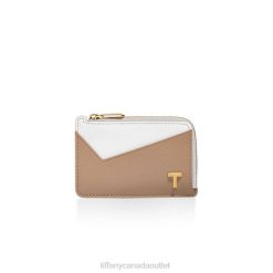 Tiffany Zip Card Case Unisex 0J0F2442 Accessories in Neutral Colorblock Leather
